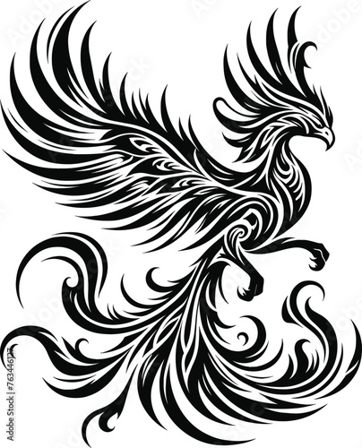 phoenix vector illustration  on white background.