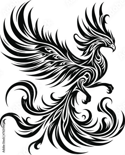 phoenix vector illustration, on white background.
