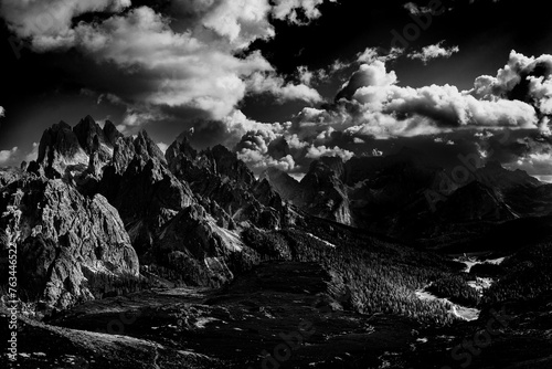 Panorama in Bianco e Nero dalle Tre Cime di Lavaredo photo