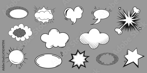 Collection of blank comic speech bubbles.Vector illustration,cartoon stickers.for concept design.