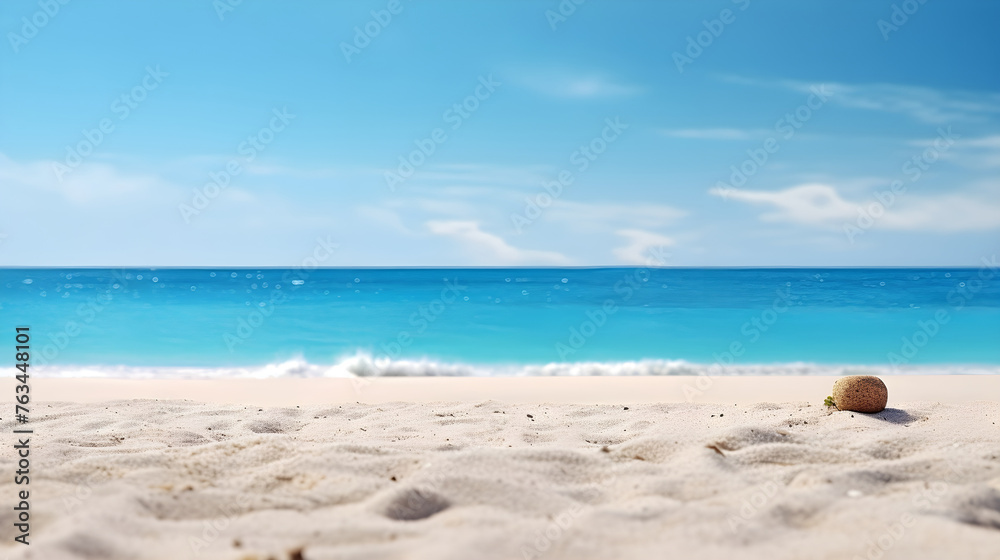 Sunny Summer Beachscape. Generative AI