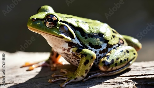 A Frog With Its Skin Dappled With Sunlight Upscaled 2 photo