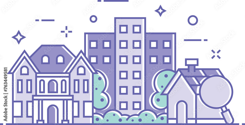 real estate illustration with luxury houses real estate illustration with luxury houses