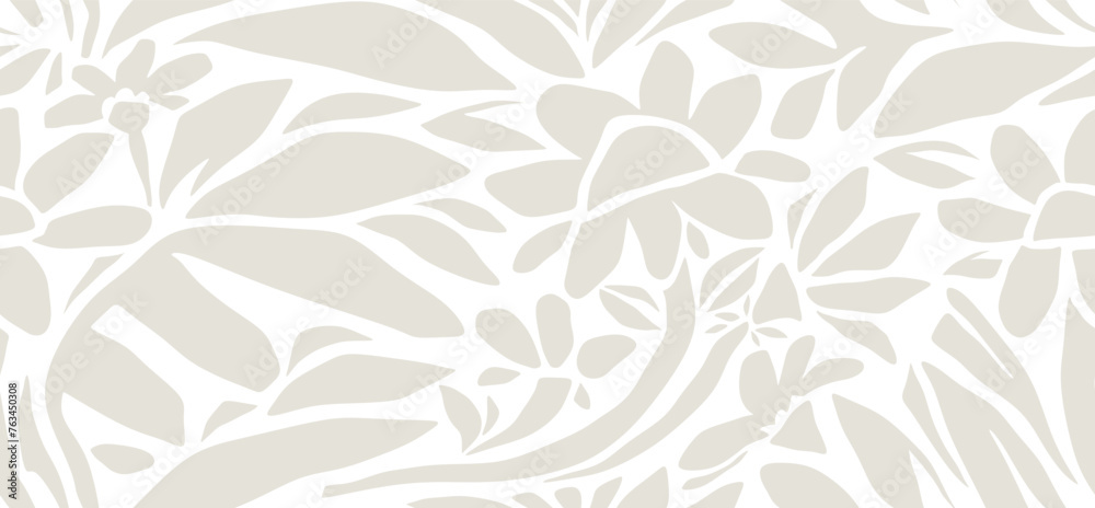 Flower and leaves abstract seamless pattern. Flower and leaves abstract seamless pattern.