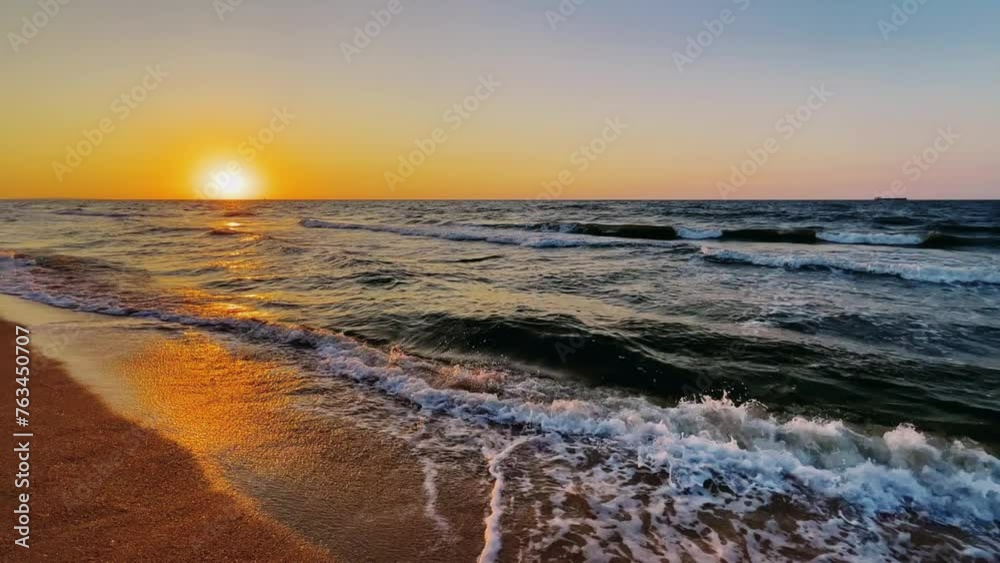 Sunset on the beach in Golubitskaya. Beautiful sunset on the background of the sea. Sunset landscape, amazing light of nature. The background of the nature environment.The Sea of Azov. Golubitskaya 4К Sunset on the beach in Golubitskaya. Beautiful sunset on the background of the sea. Sunset landscape, amazing light of nature. The background of the nature environment.The Sea of Azov. Golubitskaya 4К