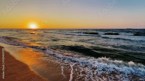 Wallpaper Mural Sunset on the beach in Golubitskaya. Beautiful sunset on the background of the sea. Sunset landscape, amazing light of nature. The background of the nature environment.The Sea of Azov. Golubitskaya 4К Torontodigital.ca