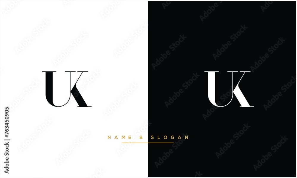 UK, KU, U, K, Abstract Letters Logo Monogram UK, KU, U, K, Abstract Letters Logo Monogram