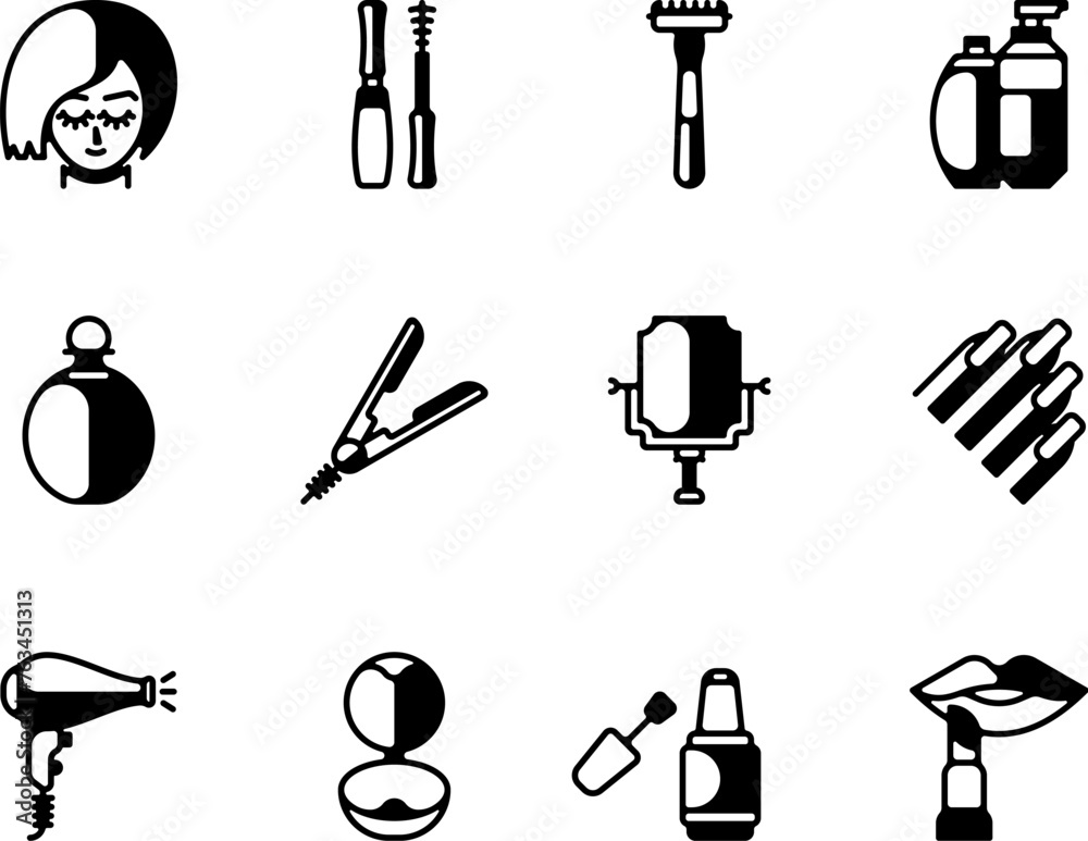 Fototapeta premium Beauty and makeup icons