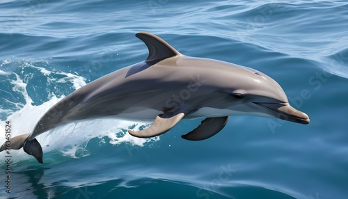 A Dolphin Gracefully Gliding Through The Ocean Cur Upscaled 3