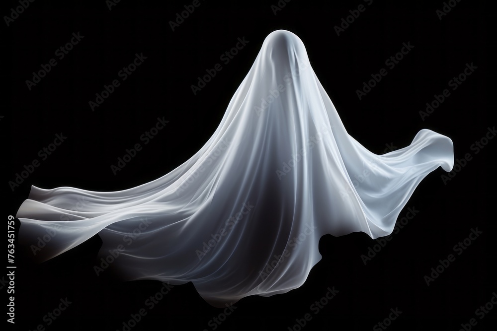 Ghostly apparition floating on a white background for your Halloween designs. Ghostly apparition floating on a white background for your Halloween designs.