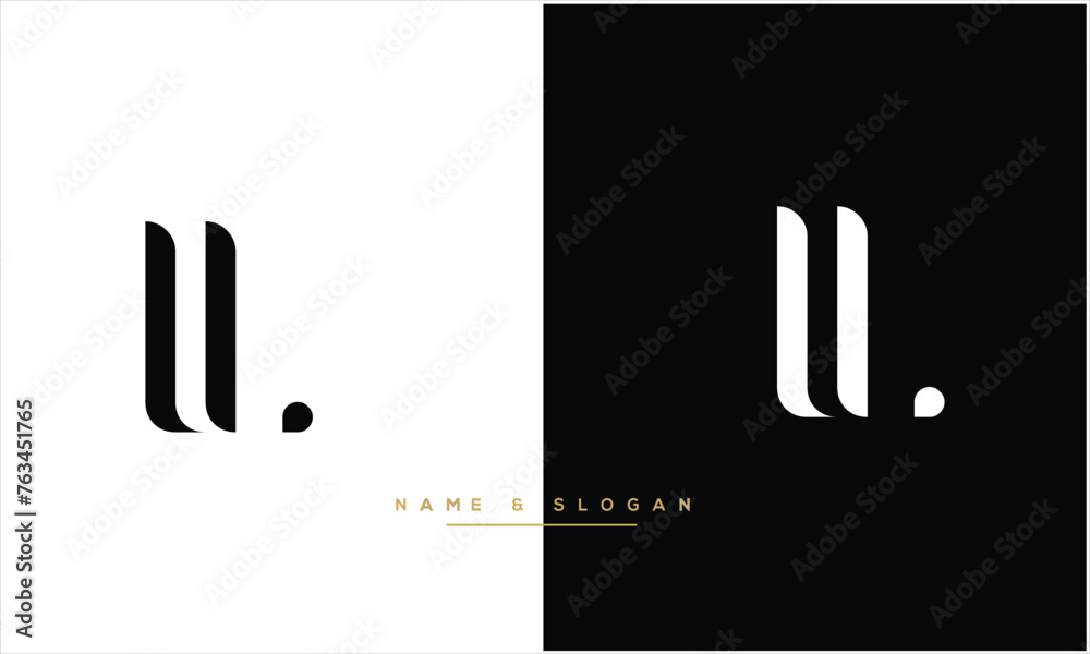 UL, LU,U , L, Abstract letters Logo Monogram - obrazy, fototapety, plakaty 
