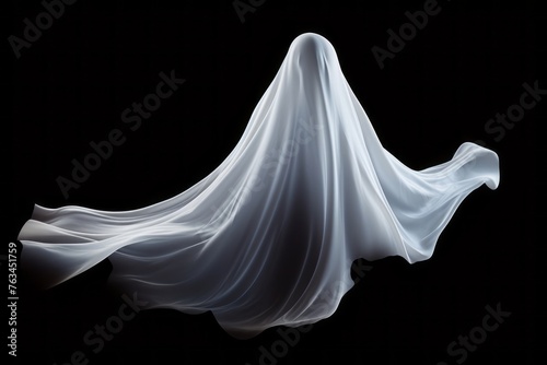 Ghostly apparition floating on a white background for your Halloween designs.