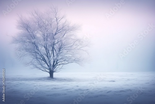 Gradient of cool blues and purples tree creating a serene winter ambiance. © KerXing