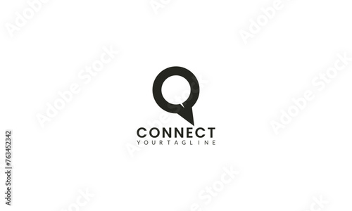 bubble chat comunication logo, conversation logo, studio comunication logo design vector template