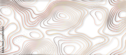 Abstract 3d wave paper curved reliefs background .gradient multicolor wave curve lines banner background design .3d topographic contours map background .Vector 3d geographic contour map.