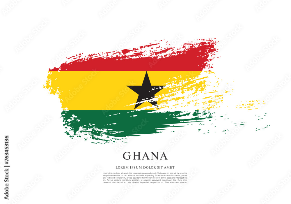 Obraz premium Flag of Ghana vector illustration