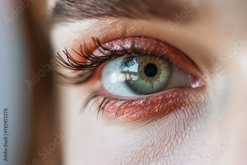 Macro image of a female eye, concept of laser surgery, healthy vision or makeup
