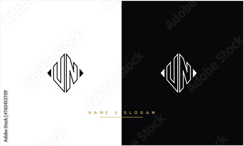 UN, NU, U, N, Abstract Letters Logo Monogram