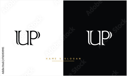 UP, PU,U , P, Abstract Letters Logo monogram