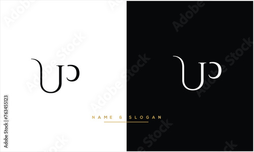 UP, PU,U , P, Abstract Letters Logo monogram