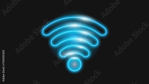 Wi-Fi light and wireless networking concept. Glowing signal wifi sensor waves internet wireless connection. Wireless wi fi technology digital radar or sonar with glowing light effect. Vector.