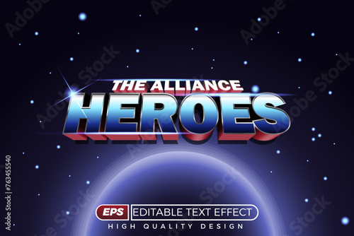 3d editable text effect heroes