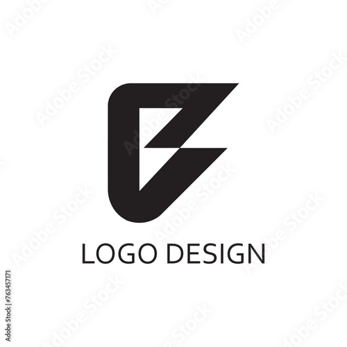 simple black letter b for logo design