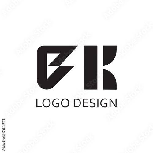 simple black letter bk for logo design