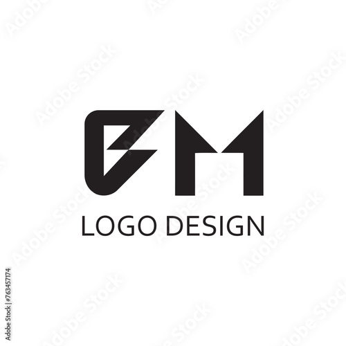 simple black letter bm for logo design