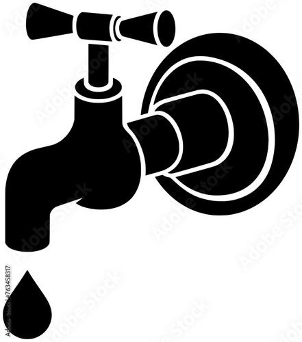 tap illustration plumber silhouette faucet logo water icon drop outline bathroom sink liquid metal home plumbing kitchen pipe leaking shape clean valve equipment for vector graphic background