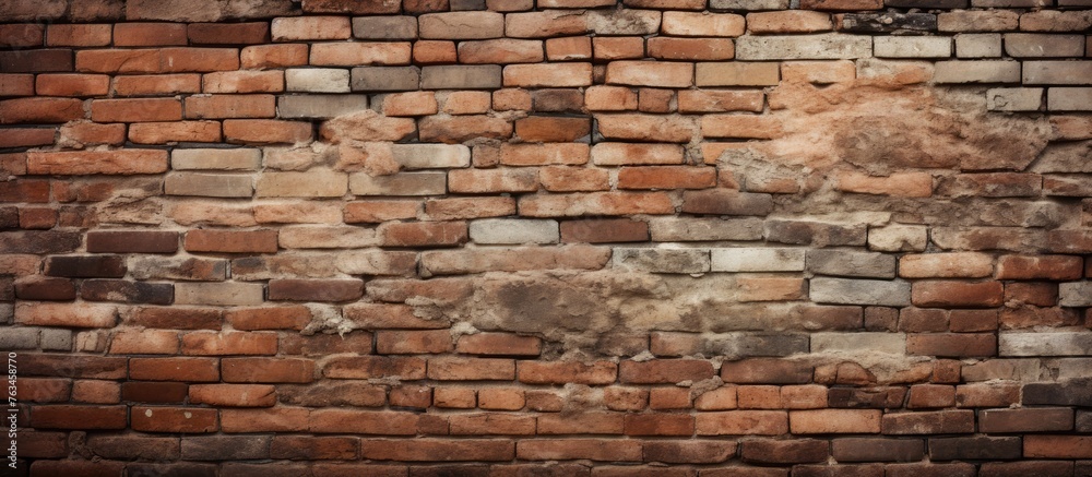 Cracked brick wall close-up texture background Cracked brick wall close-up texture background