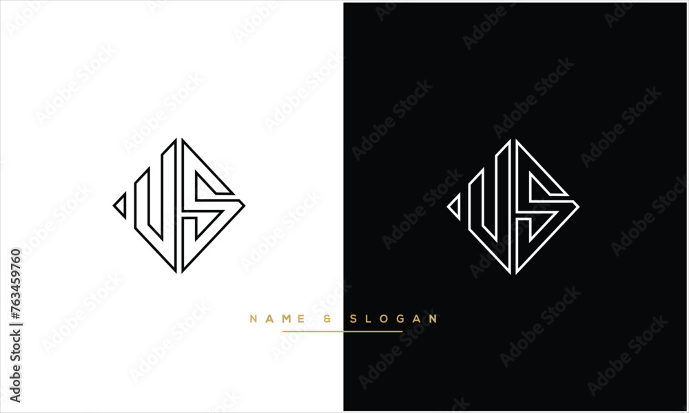 US, SU, U, S, Abstract Letters Logo Monogram
