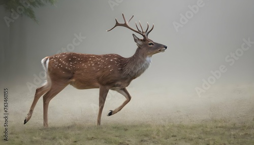 A Deer With Mist Swirling Around Its Hooves Upscaled