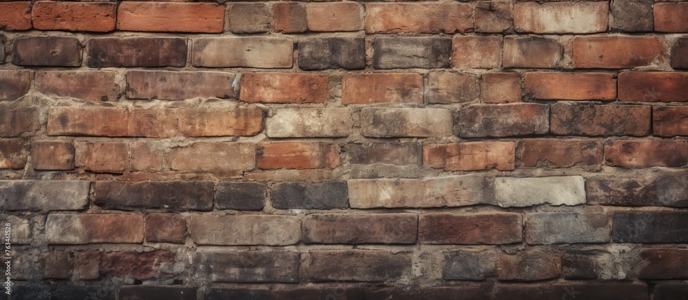 Naklejka premium A small window in a close-up of a brick wall