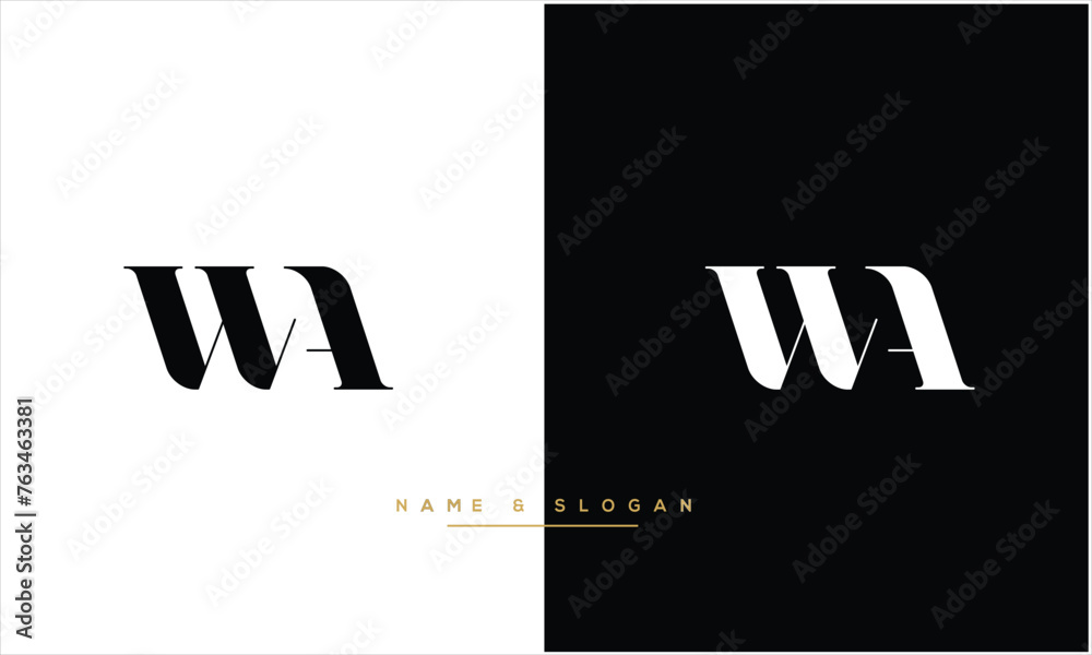 Obraz premium WA, AW, W, A, Abstract Letters Logo Monogram