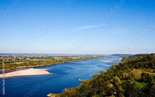 Widok z góry na rzekę i miasto, Grudziądz, Poland
