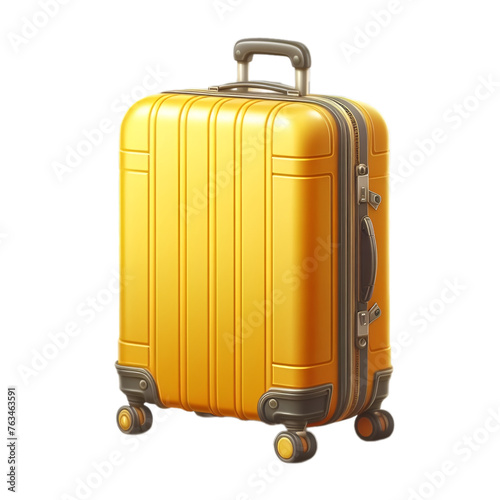 Big yellow travel suitcase.