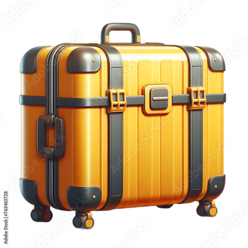 Big yellow travel suitcase.