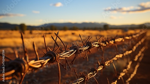 barbed wire fence symbolizes protection.