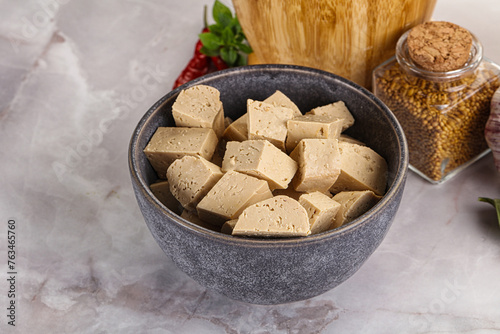 Vegan cuisine - organic tofu cheese