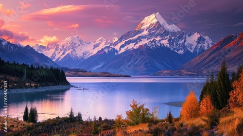 Sunrise and Sunset Serenity: Lake Reflections amidst Mountain Majesty