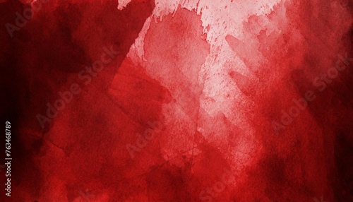 red watercolor ombre leaks and splashes texture on white watercolor paper background with scratches and old red scratched wall grungy background or texture scary red wall for background