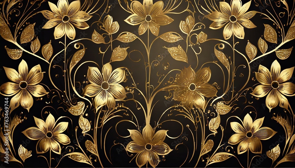 golden floral background golden floral background
