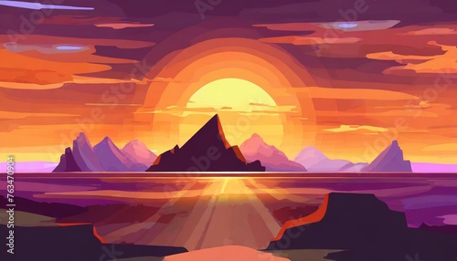 sunset background asset game 2d futuristic