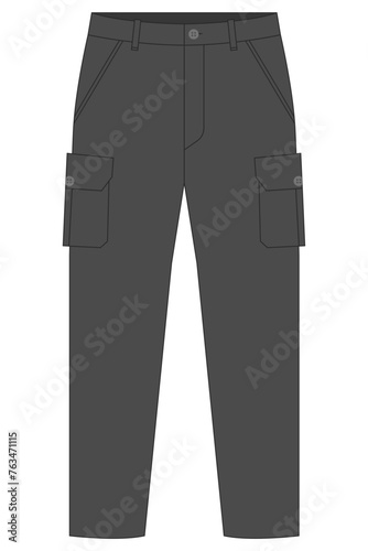 Cargo Long pant Mockup front view