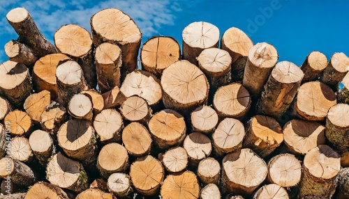 stack of logs isolated on background