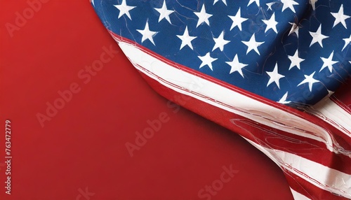 amercian flag isolated on red background copy spacing banner veterans day memorial day independence day patriot day
