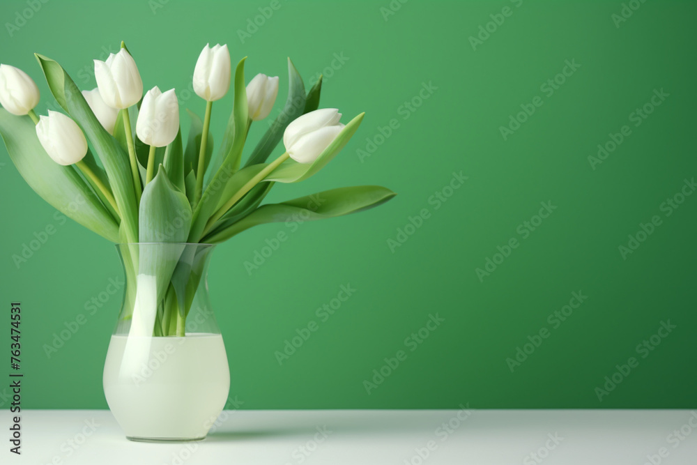 white tulips in a vase