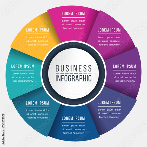 Infographics 8 options or steps design template for business information