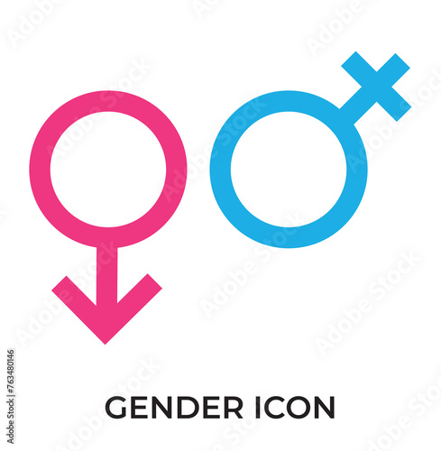 Gender symbol pink, blue and black icon. Female and male gender icon vector set. unisex illustration sign collection. Man and woman symbol on white background in eps 10.